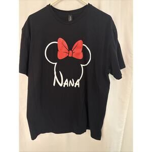 Gildan Shirt Womens XL Black Minnie Mouse Silhouette “Nana” Short Sleeve Tshir